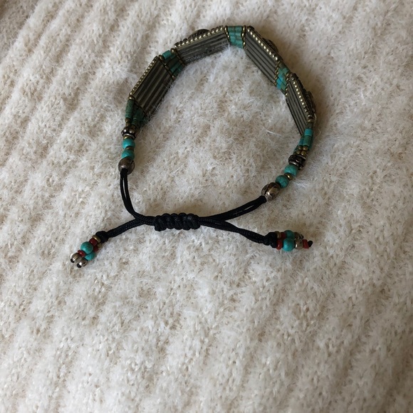 ⭐️ Tibetan turquoise and coral silver bracelet - Picture 3 of 4
